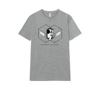 Pampling Short Sleeve T-Shirt, 85% Cotton, Unisex Clothing for Men and Women, Screen Printed with Crew Neck and Straight Fit, Color Grey (Schrodingers Venn Diagram, XL)