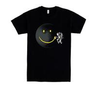 Pampling T-Shirt 100% Cotton with Short Sleeve, Unisex Fit with Original Patterns in 5 Sizes, T-Shirt Black, Model Make a Smile (S)
