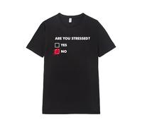 Pampling T-Shirt 100% Cotton with Short Sleeve, Unisex Fit with Original Patterns in 5 Sizes, T-Shirt Black, Model are You Stressed? (XL)