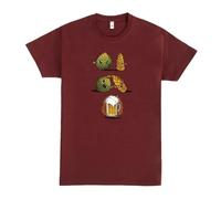 Pampling T-Shirt 100% Cotton with Short Sleeve, Unisex Fit with Original Patterns in 5 Sizes, T-Shirt Red, Model Beer Fusion (XL)