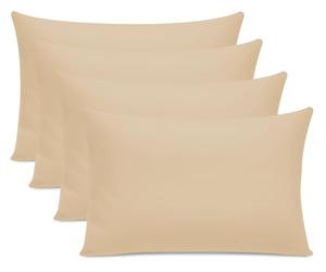 Pamposh 300 Thread Count 100% Egyptian Cotton Pillow Cases 4 Pack Breathable Ultrasoft Beige Pillow Covers