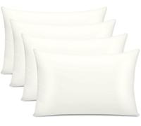 Pamposh 300 Thread Count 100% Egyptian Cotton Pillow Cases 4 Pack Breathable Ultrasoft White Pillow Covers