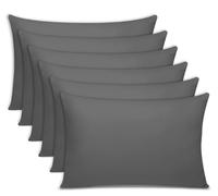 Pamposh 300 Thread Count 100% Egyptian Cotton Pillow Cases 6 Pack Breathable Ultrasoft Charcoal Pillow Covers