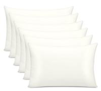 Pamposh 300 Thread Count 100% Egyptian Cotton Pillow Cases 6 Pack Breathable Ultrasoft White Pillow Covers
