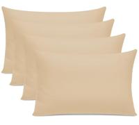 Pamposh 300 Thread Count Egyptian Cotton Pillow Cases 4 Pack Breathable Ultrasoft Beige Pillow Covers