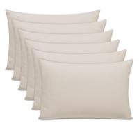 Pamposh 300 Thread Count Egyptian Cotton Pillow Cases 6 Pack Breathable Ultrasoft Taupe Pillow Covers