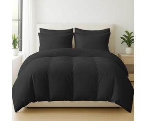 Pamposh 4 Pcs 100% Egyptian Cotton Double Duvet Set With Matching Black Double Fitted Sheet 35 cm Extra Deep Pocket - UltraSoft Premium Cotton 400 Thread Count Bedding Set For All Seasons
