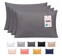 Pamposh 400 Thread Count 100% Egyptian Cotton Pillow Cases 4 Pack Breathable Ultrasoft Charcoal Pillow Covers