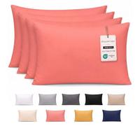 Pamposh 400 Thread Count 100% Egyptian Cotton Pillow Cases 4 Pack Breathable Ultrasoft Coral Pillow Covers