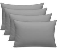 Pamposh 400 Thread Count 100% Egyptian Cotton Pillow Cases 4 Pack Breathable Ultrasoft Grey Pillow Covers