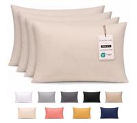 Pamposh 400 Thread Count 100% Egyptian Cotton Pillow Cases 4 Pack Breathable Ultrasoft Taupe Pillow Covers