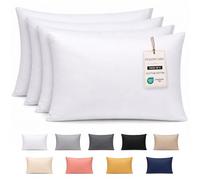 Pamposh 400 Thread Count 100% Egyptian Cotton Pillow Cases 4 Pack Breathable Ultrasoft White Pillow Covers