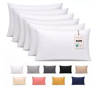 Pamposh 400 Thread Count 100% Egyptian Cotton Pillow Cases 6 Pack Breathable Ultrasoft White Pillow Covers