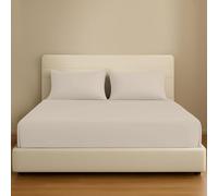 Pamposh 400 Thread Count 100% Egyptian Cotton Super King Fitted Sheet - Extra Deep Pocket 35 cm (14 inches) Durable Elastic Superking Fitted Sheet - Premium Cotton Extra Deep Super King Fitted Sheets