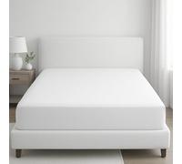Pamposh 400 Thread Count 100% Egyptian Cotton Double Fitted Sheet - Extra Deep Pocket 35 cm (14 inches) Durable Elastic Fitted Bed Sheets Double - Premium Natural Cotton Deep Fitted Sheets Double Bed