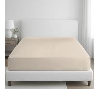 Pamposh 400 Thread Count 100% Egyptian Cotton Single Fitted Sheet - Extra Deep Pocket 35 cm (14 inches) Durable Elastic Fitted Sheet Single Bed - Premium Natural Cotton Single Sheet Fitted