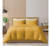 Pamposh 400TC Egyptian Cotton Duvet Cover Set Reversible Quilt Covers in Mustard | Size: Single Pamposh Mustard Single