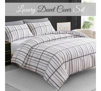 Pamposh Double Duvet Set - Premium Brushed Microfiber Double Duvet Cover - Ultrasoft Reversible Quilt Cover Double - Easy Care Lightweight Bedding Set 3Pcs with Zipper Closure
