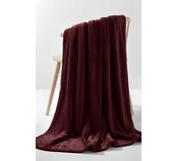 Pamposh Extra Large Flannel Fleece Blanket in Burgundy | Size: Small Pamposh Burgundy Small
