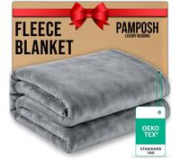 Pamposh Flannel Fleece Queen Size Throw Blankets - Microfiber Solid Blankets for Bed and Couch - Ultrasoft Lightweight Plush Fleece Blanket Queen Size for Camping and Travel