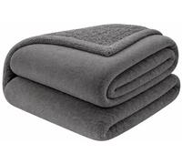 Pamposh Flannel Fleece Queen Size Throw Blankets - Microfiber Solid Blankets for Bed and Couch - Ultrasoft Lightweight Plush Fleece Blanket Queen Size for Camping and Travel