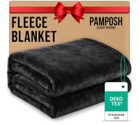 Pamposh Flannel Fleece Queen Size Throw Blankets - Microfiber Solid Blankets for Bed and Couch - Ultrasoft Lightweight Plush Fleece Blanket Queen Size for Camping and Travel