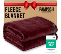 Pamposh Flannel Fleece Single Throw Blankets - Microfiber Solid Blankets for Bed and Couch - Ultrasoft Lightweight Plush Fleece Blanket Single Size for Camping and Travel