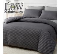 Pamposh Grace Stripe Super King Duvet Set Premium Microfiber Superking Duvets Sets 3 Pcs Ultrasoft Hypoallergenic With Zipper Closure