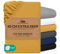 Pamposh King Size Fitted Sheets Extra Deep Pocket 40 cm (16 inches) Durable Elastic Bed Sheets - Premium Brushed Microfibre Fitted Sheets King Size - Ultrasoft Hypoallergenic Fade Resistant