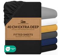 Pamposh King Size Fitted Sheets Extra Deep Pocket 40 cm (16 inches) Durable Elastic Bed Sheets - Premium Brushed Microfibre Fitted Sheets King Size - Ultrasoft Hypoallergenic Fade Resistant