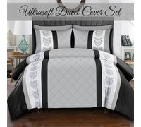 Pamposh Lazzaro Double Duvet Set Premium Microfiber Double Duvet Cover 3 Pcs Ultrasoft Hypoallergenic Reversible With Zipper Closure