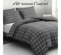 Pamposh Lazzaro Double Duvet Set Premium Microfiber Reversible Double Duvet Cover 3Pcs Ultrasoft Hypoallergenic With Zipper Closure