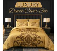 Pamposh Lazzaro Double Duvet Set Premium Satin Silk 3 Pcs Ultrasoft Hypoallergenic Luxury Quilt Cover Bedding Sets With Zipper Closure
