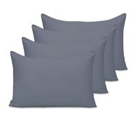 Pamposh Pillow Cases 4 Pack - Standard Size 50 x 75 cm - Double Brushed Premium Microfibre Envelope Closure Pillow Covers - Hypoallergenic Pillowcases Set Of 4 (Grey, 50 X 75 (Pack of 4))