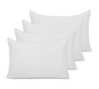 Pamposh Pillow Cases 4 Pack - Standard Size 50 x 75 cm - Double Brushed Premium Microfibre Envelope Closure Pillow Covers - Hypoallergenic Pillowcases Set Of 4 (White, 50 X 75 (Pack of 4))