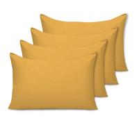 Pamposh Pillow Cases 4 Pack - Standard Size 50 x 75 cm - Double Brushed Premium Microfibre Envelope Closure Pillow Covers - Hypoallergenic Pillowcases Set Of 4 (Gold, 50 X 75 (Pack of 4))