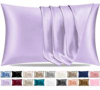 Pamposh Satin Silk Pillowcases For Hair And Skin 2 Pack Standard Size with Envelope Closure (2 Pcs Pillowcases (50 x 75 cm), Purple)