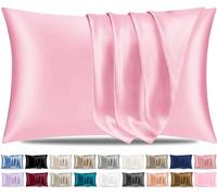 Pamposh Satin Silk Pillowcases For Hair And Skin 2 Pack Standard Size with Envelope Closure (2 Pcs Pillowcases (50 x 75 cm), Pink)