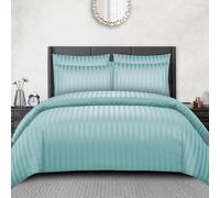 Pamposh Satin Stripe Double Duvet Set Pack of 2 - Premium Hotel Quality Quilt Cover Bedding Sets - Hypoallergenic Ultra Soft Microfiber Bed Linen