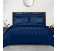 Pamposh Satin Stripe Double Duvet Set Pack of 4 - Premium Hotel Quality Quilt Cover Bedding Sets - Hypoallergenic Ultra Soft Microfiber Bed Linen