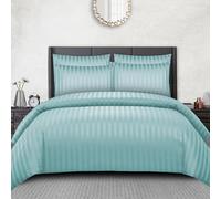 Pamposh Satin Stripe Double Duvet Set - Premium Hotel Quality Quilt Cover Bedding Sets - Hypoallergenic Ultra Soft Microfiber Bed Linen