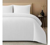 Pamposh Satin Stripe King Size Duvet Cover Sets Pack Of 2 - Premium Quality | Premium Brushed Microfiber, Hotel Quality Feel, King (220 x 230 cm), OEKO-TEX Certified, Machine Washable, Zipper Closure