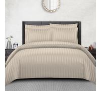 Pamposh Satin Stripe King Size Duvet Cover Sets - Premium Hotel Quality Quilt Cover Bedding Sets - Hypoallergenic Ultra Soft Microfiber Bed Linen