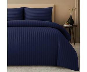 Pamposh Satin Stripe King Size Duvet Cover Sets - Premium Hotel Quality Quilt Cover Bedding Sets - Hypoallergenic Ultra Soft Microfiber Bed Linen