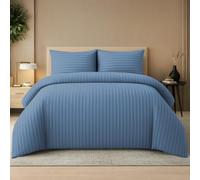 Pamposh Satin Stripe Single Duvet Cover Set - Premium Hotel Quality Quilt Cover Bedding Sets - Hypoallergenic Ultra Soft Microfiber Bed Linen