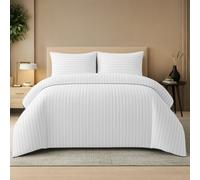 Pamposh Satin Stripe Single Duvet Cover Set - Premium Hotel Quality Quilt Cover Bedding Sets - Hypoallergenic Ultra Soft Microfiber Bed Linen