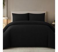 Pamposh Satin Stripe Super King Duvet Set Pack of 2 - Premium Hotel Quality Quilt Cover Bedding Sets - Hypoallergenic Ultra Soft Microfiber Bed Linen