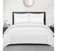 Pamposh Satin Stripe Super King Duvet Set Pack of 2 - Premium Hotel Quality Quilt Cover Bedding Sets - Hypoallergenic Ultra Soft Microfiber Bed Linen