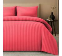 Pamposh Satin Stripe Super King Duvet Set - Premium Hotel Quality Quilt Cover Bedding Sets - Hypoallergenic Ultra Soft Microfiber Bed Linen