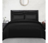 Pamposh Satin Stripe Super King Duvet Set - Premium Hotel Quality Quilt Cover Bedding Sets - Hypoallergenic Ultra Soft Microfiber Bed Linen